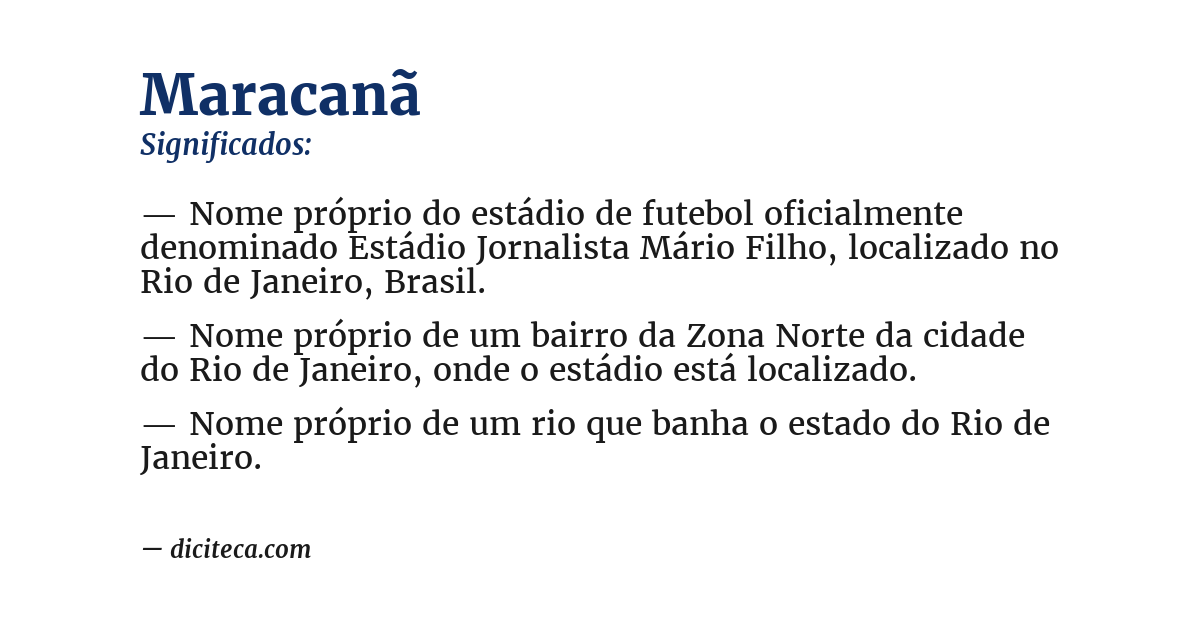 Significado de maracanã