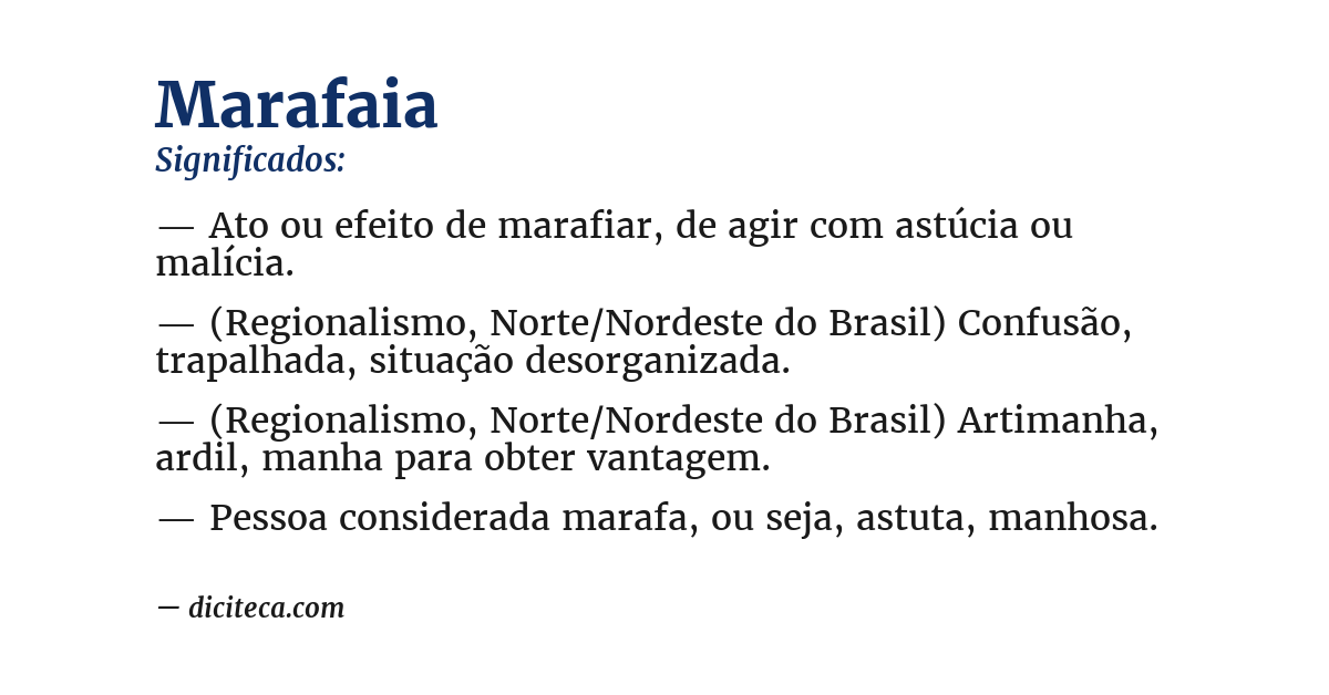 Significado de marafaia
