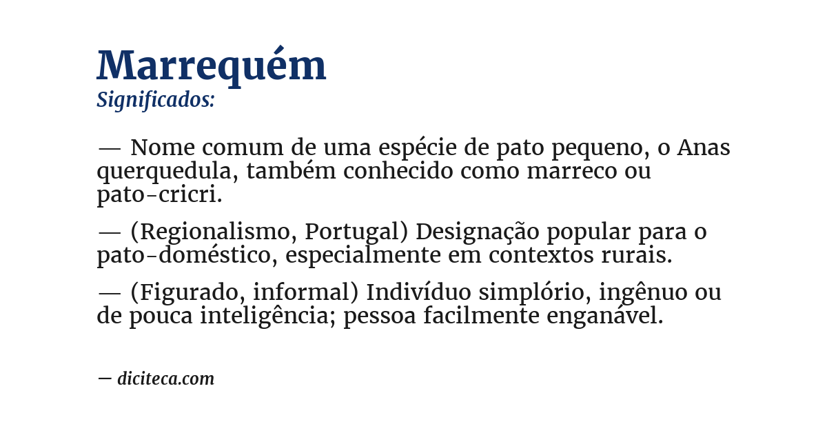Significado de marrequém