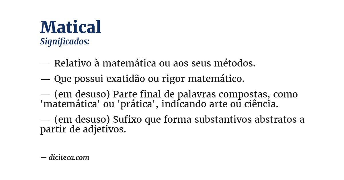 Significado de matical
