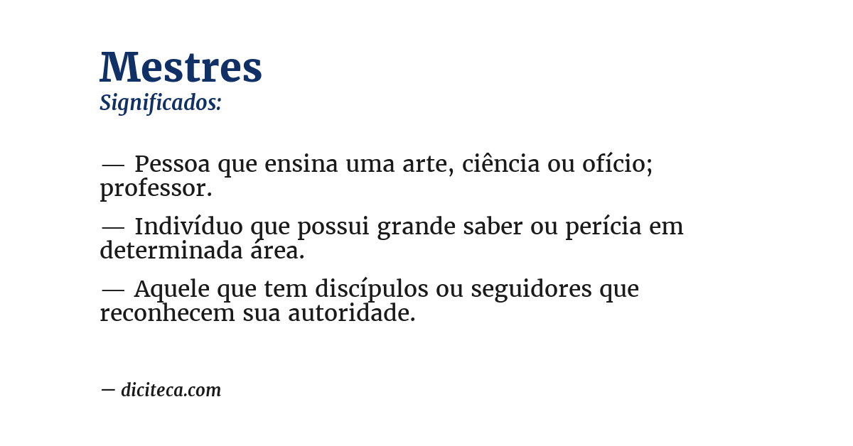 Significado de mestres