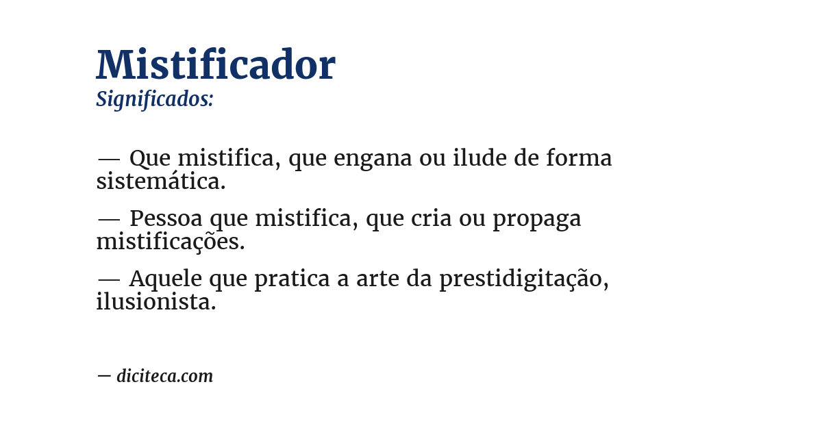 Significado de mistificador