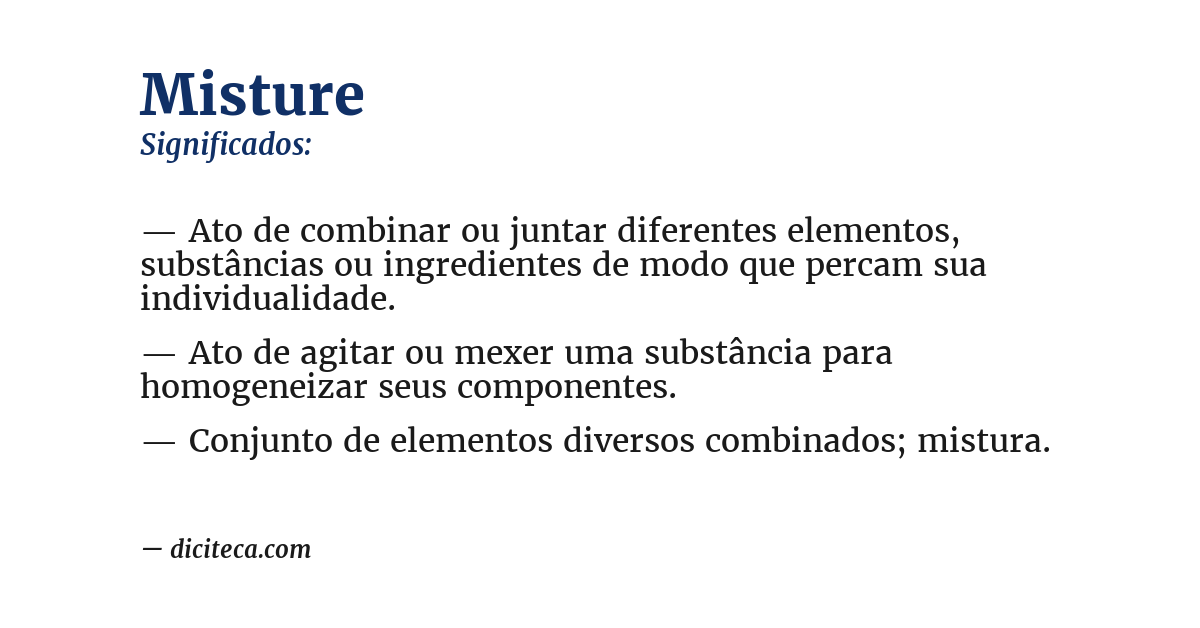 Significado de misture