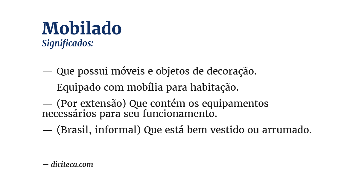 Significado de mobilado