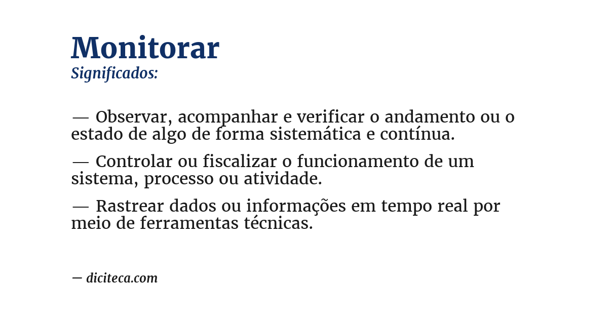 Significado de monitorar