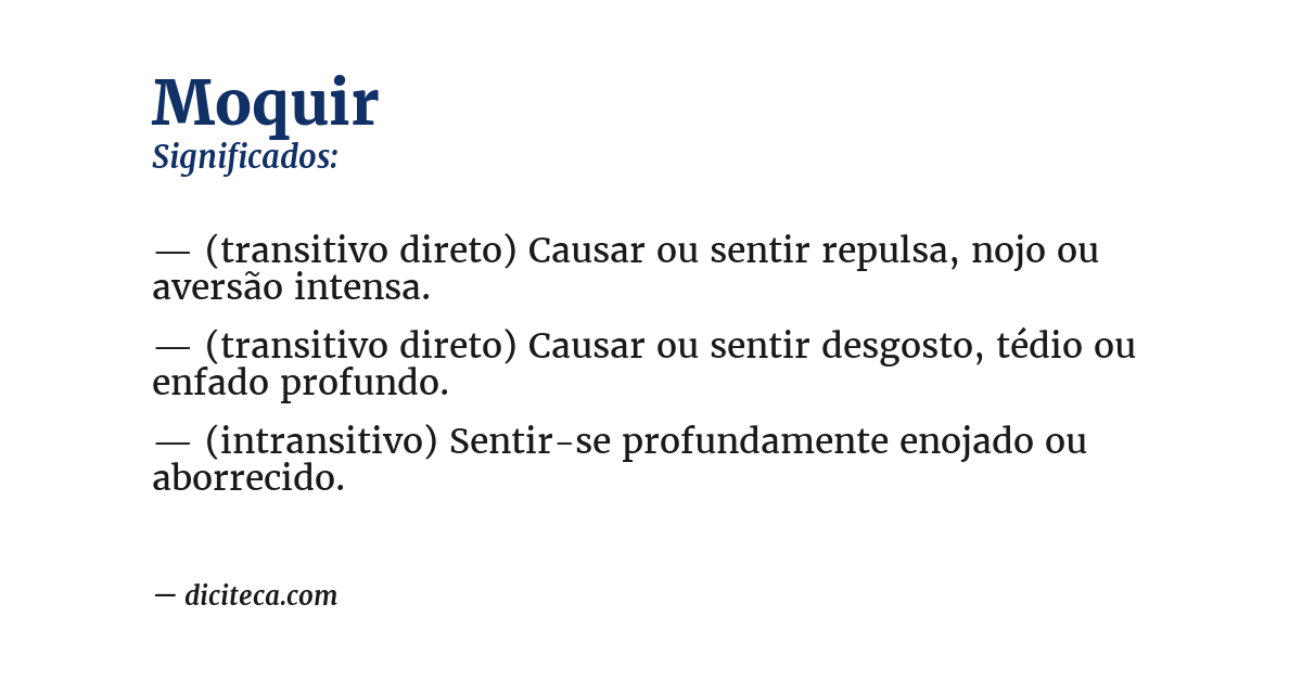 Significado de moquir