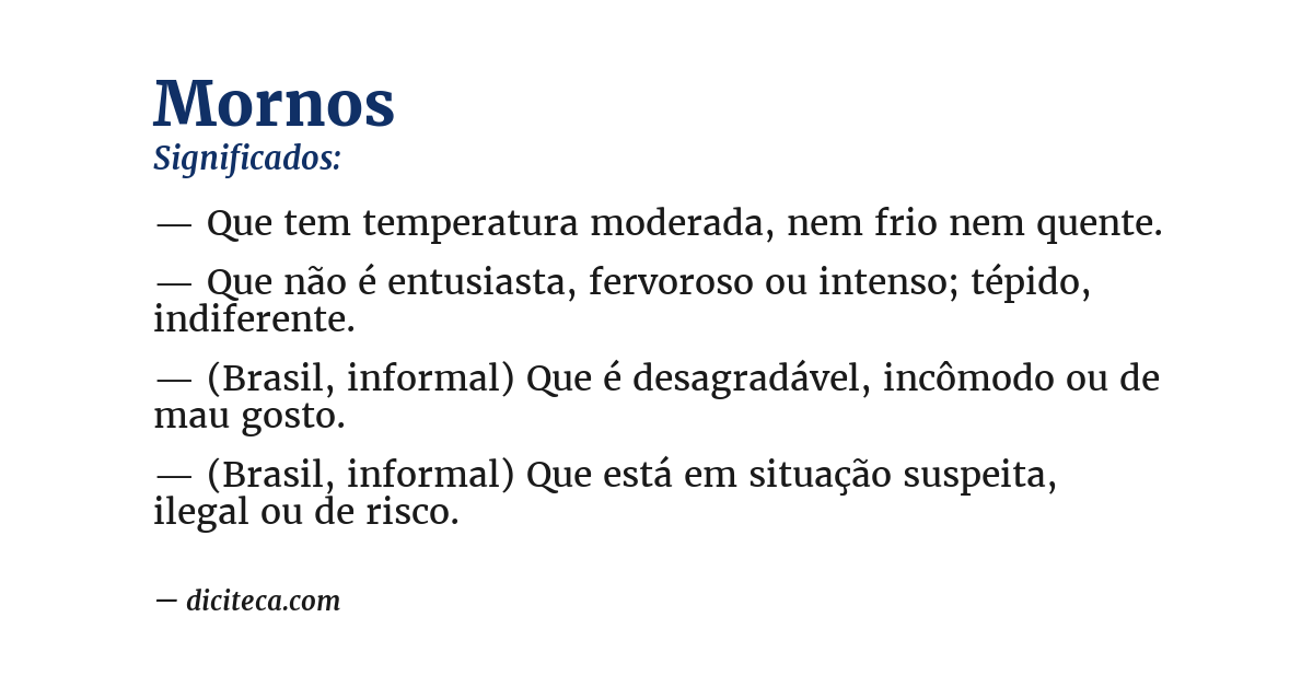 Significado de mornos