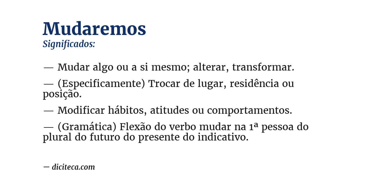 Significado de mudaremos
