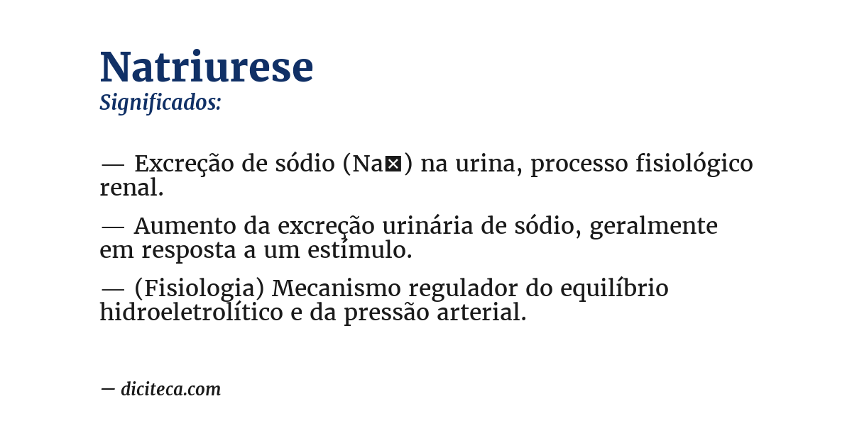 Significado de natriurese