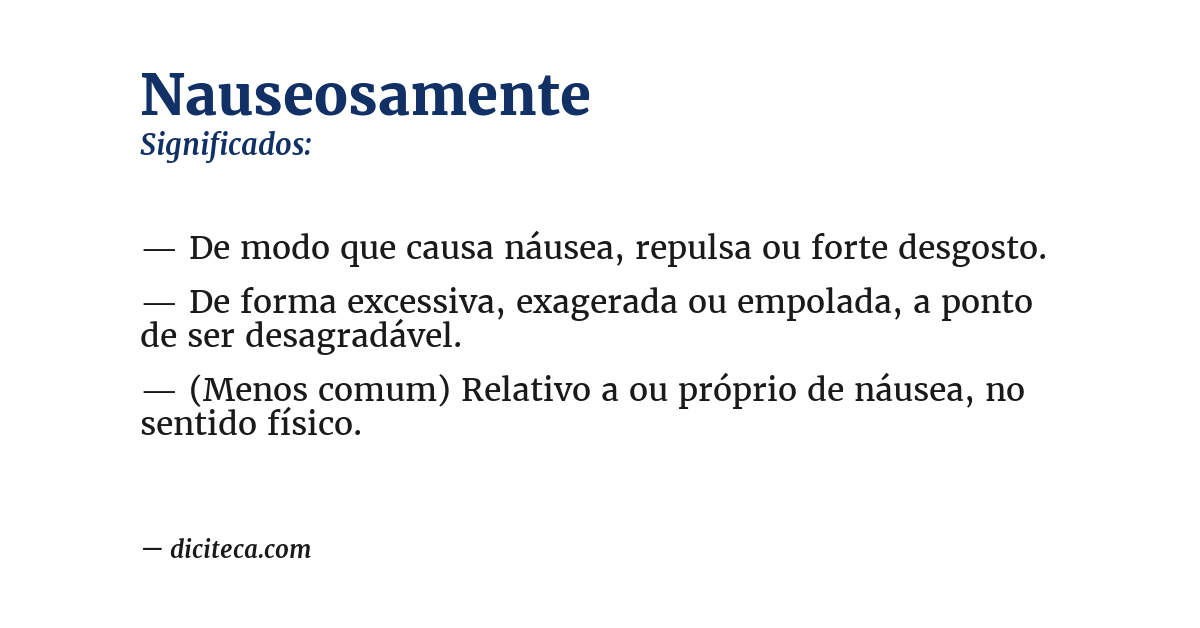 Significado de nauseosamente