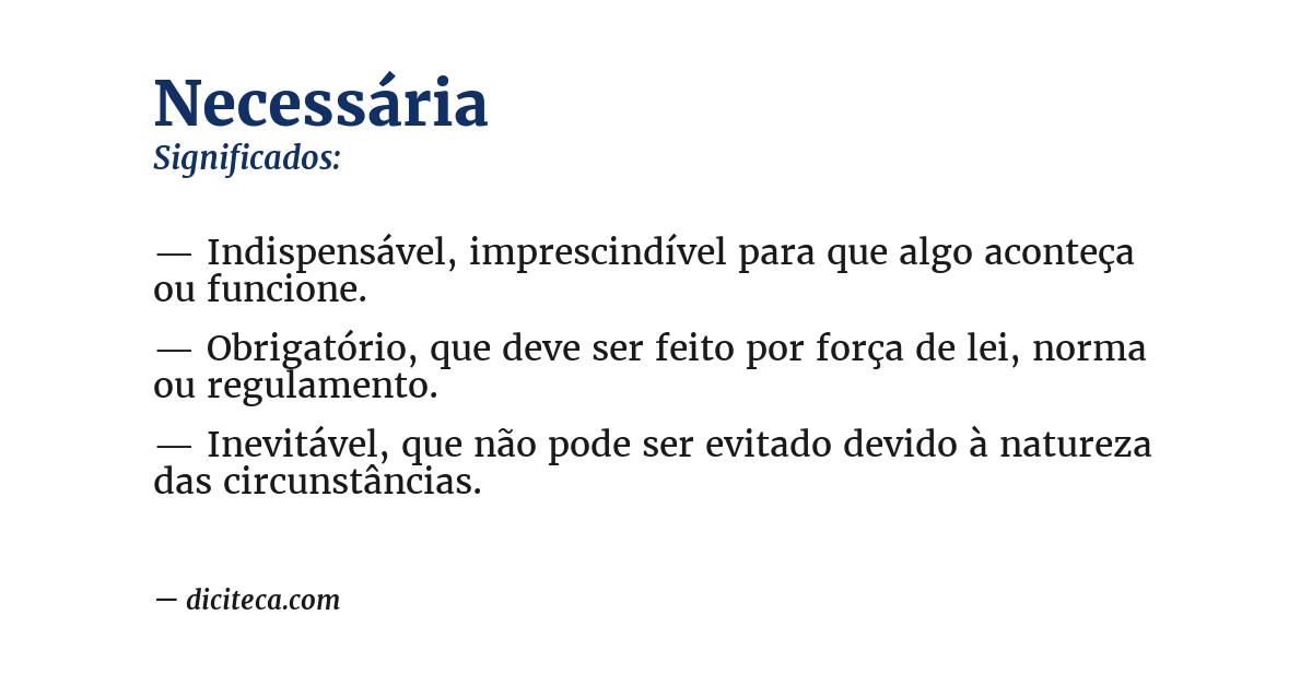 Significado de necessária