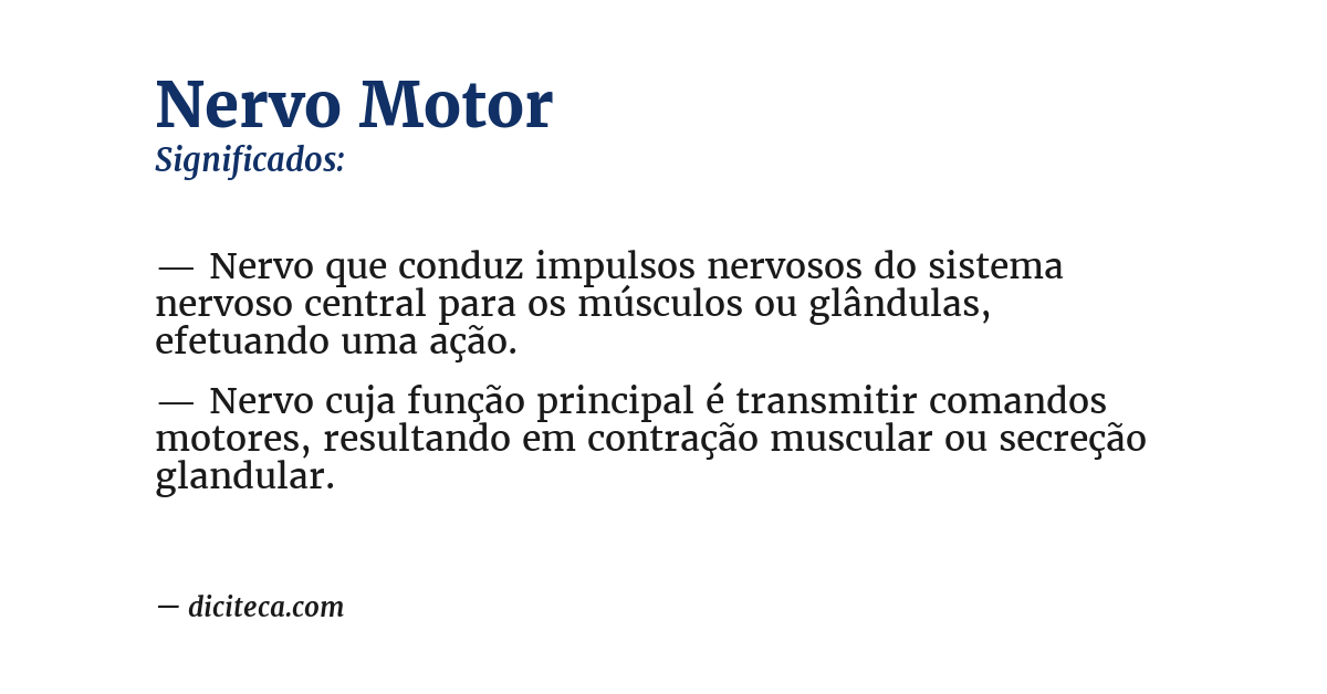 Significado de nervo motor