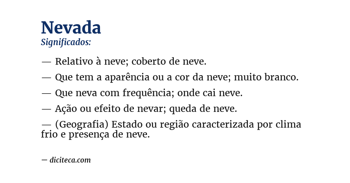 Significado de nevada