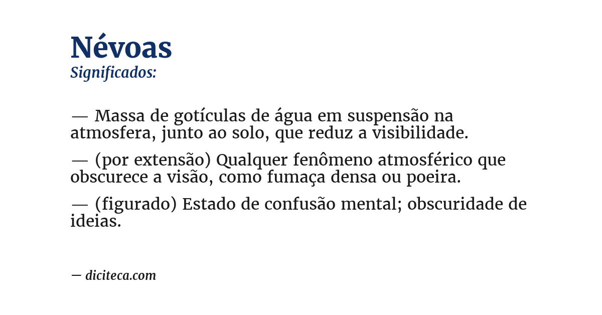 Significado de névoas