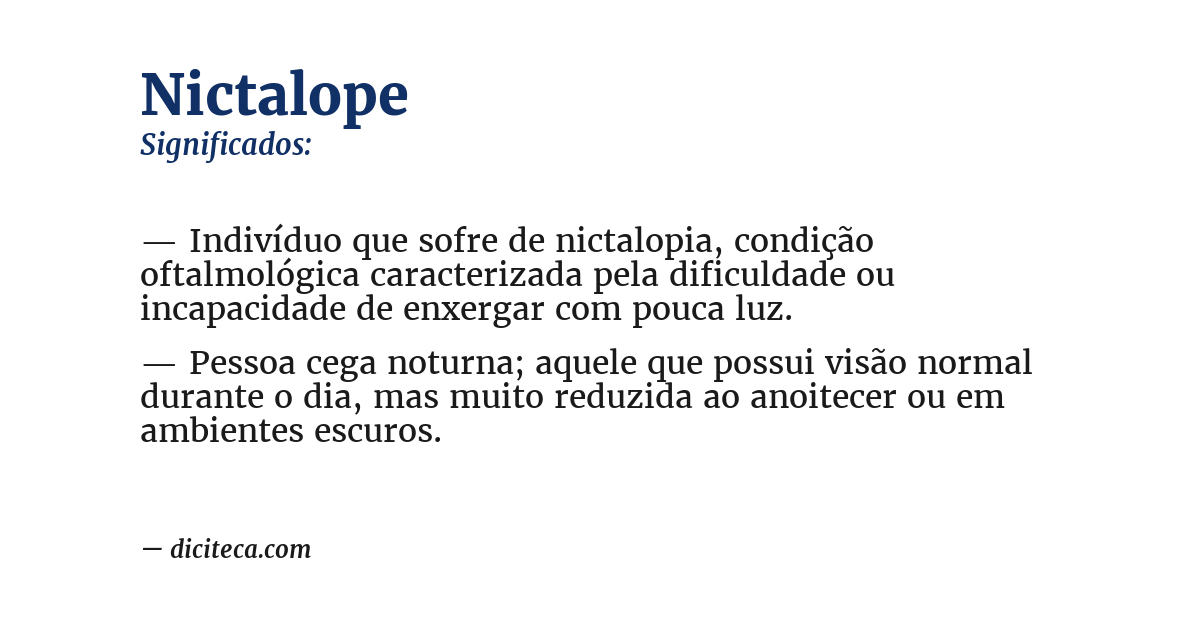 Significado de nictalope
