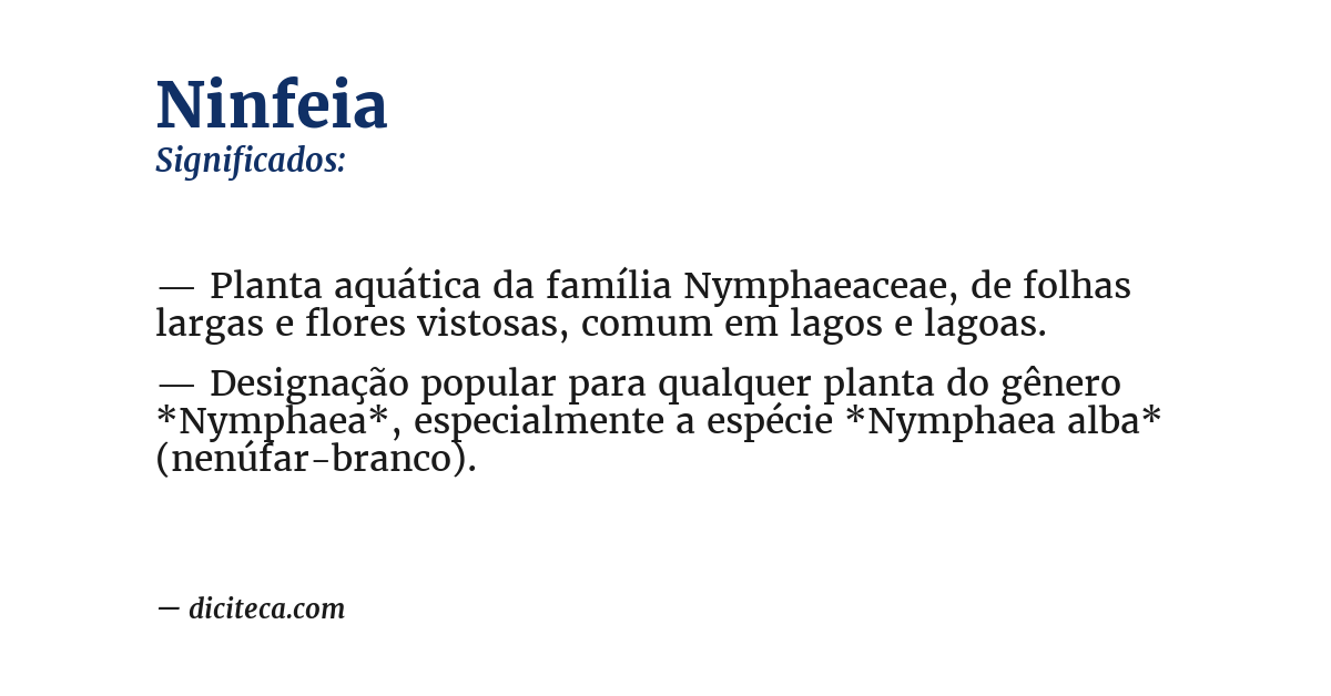 Significado de ninfeia
