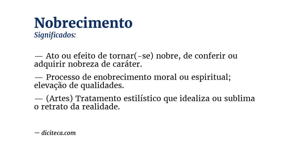 Significado de nobrecimento