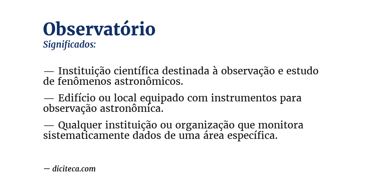 Significado de observatório