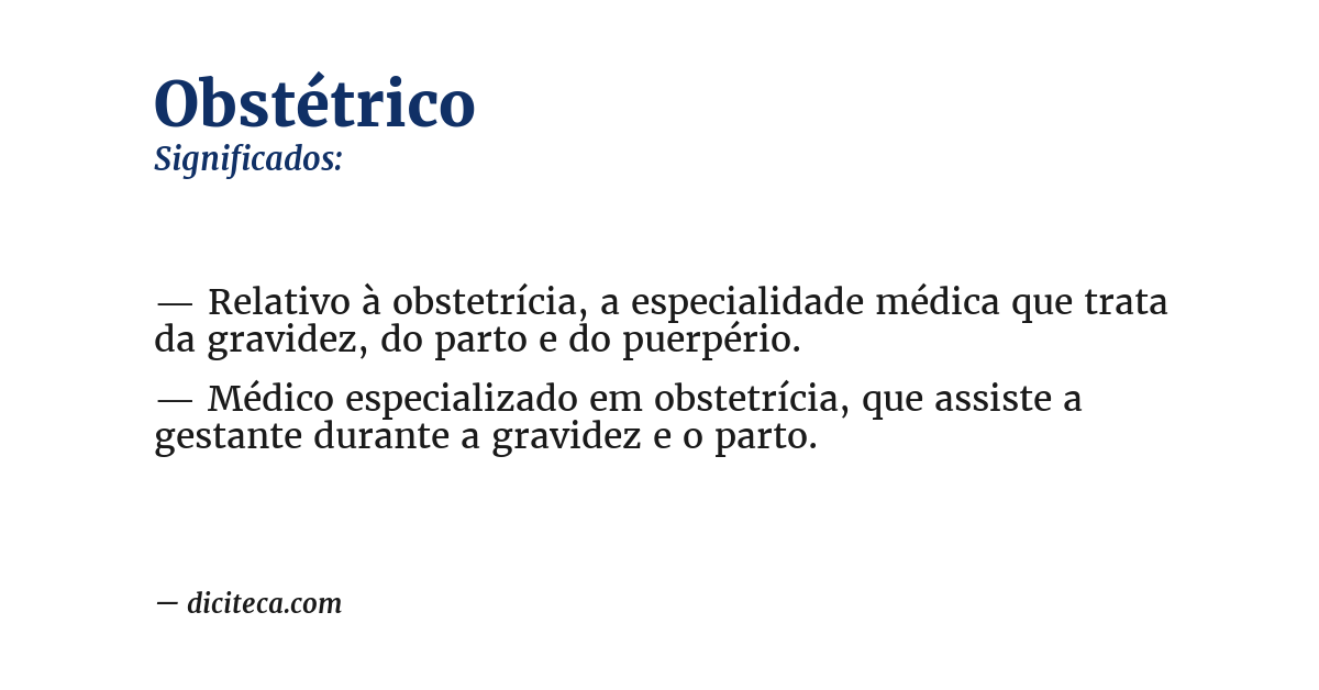 Significado de obstétrico