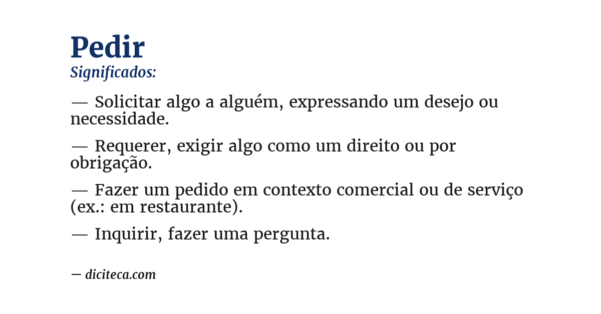 Significado de pedir