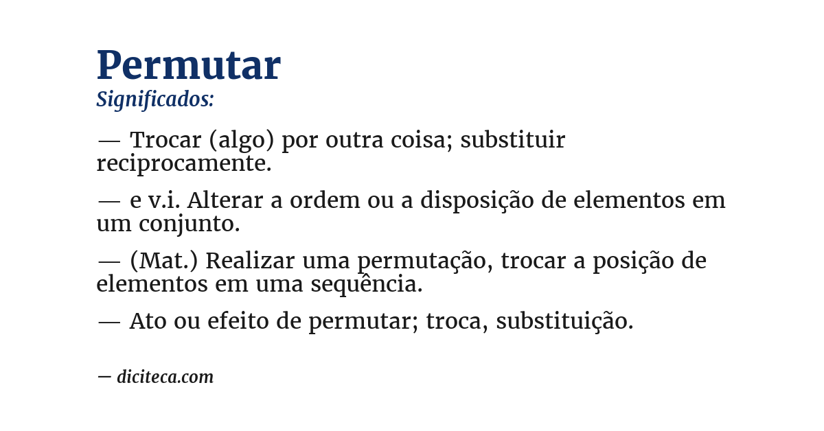 Significado de permutar