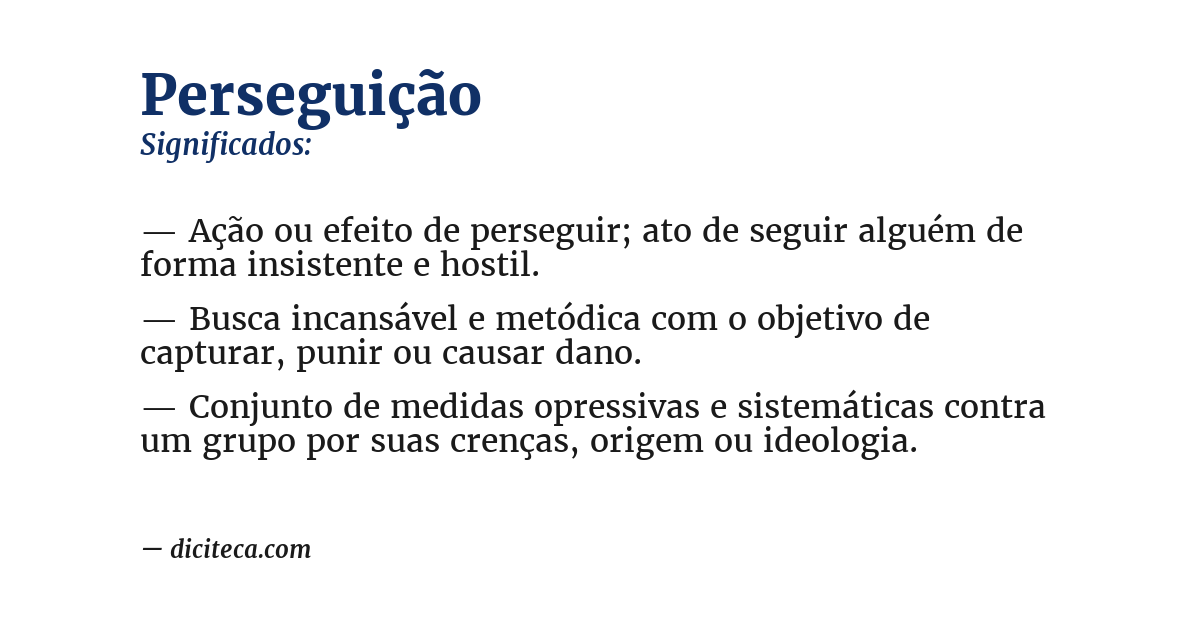 Significado de perseguição