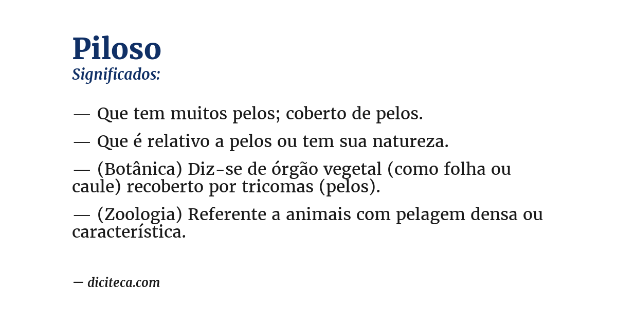 Significado de piloso