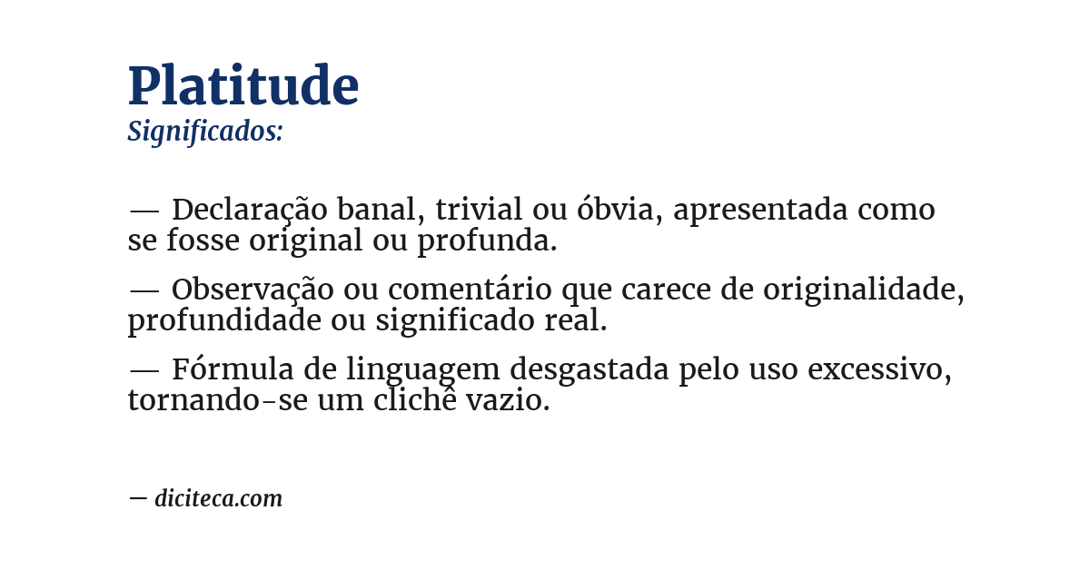 Significado de platitude