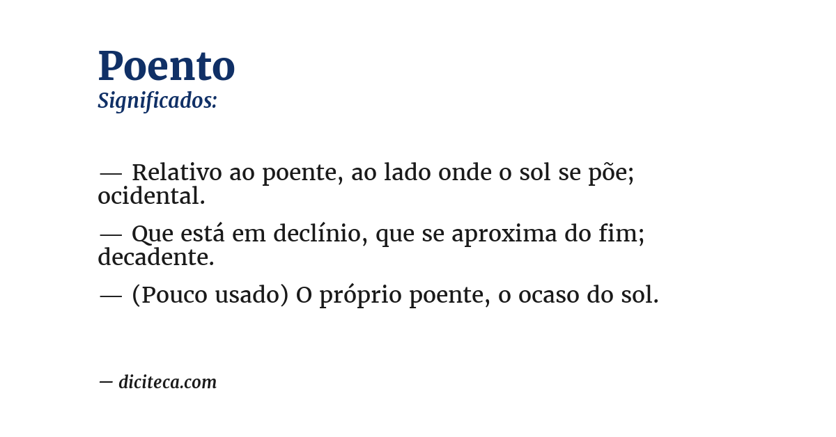 Significado de poento