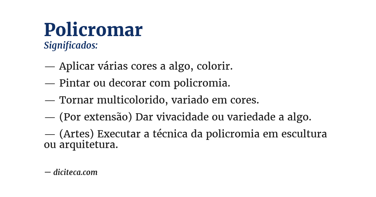 Significado de policromar