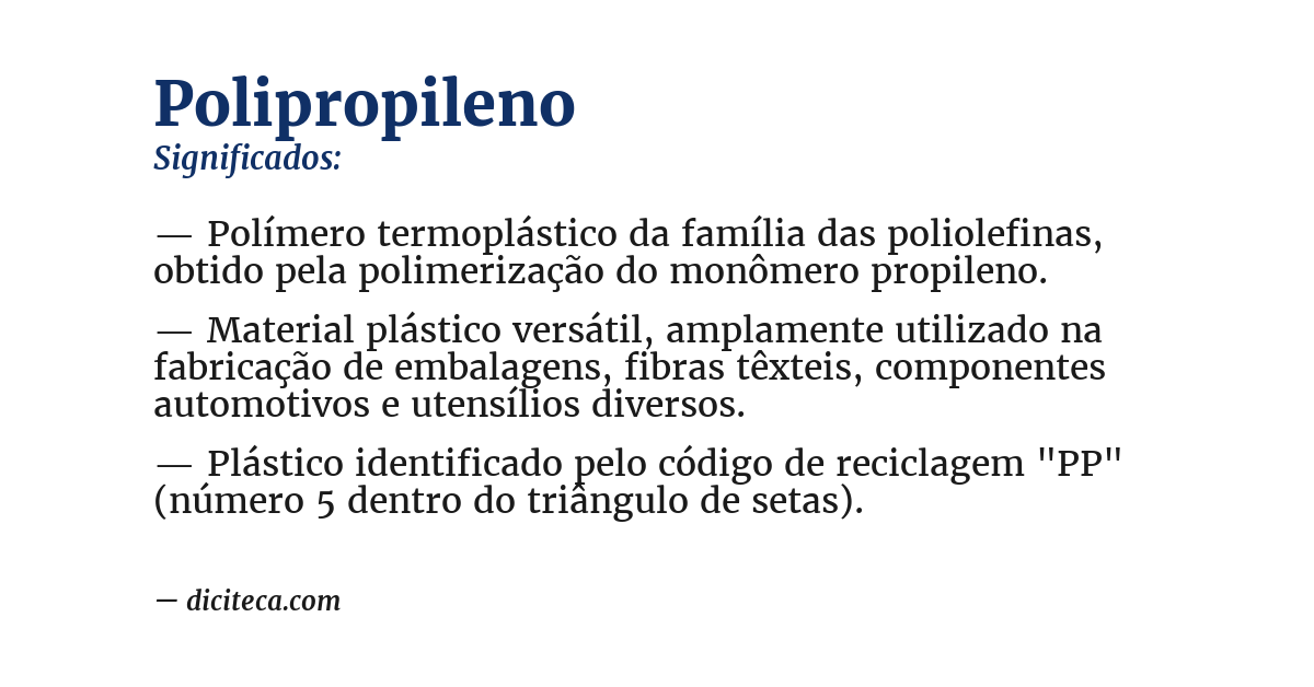 Significado de polipropileno