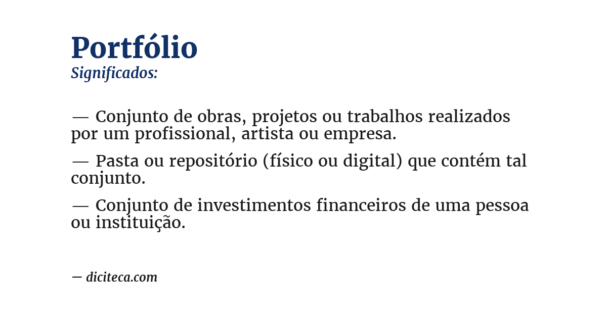 Significado de portfólio