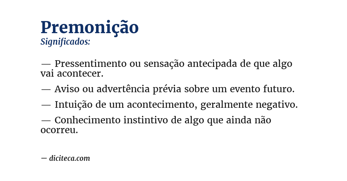 Significado de premonição