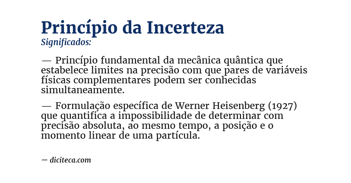Significado de princípio da incerteza