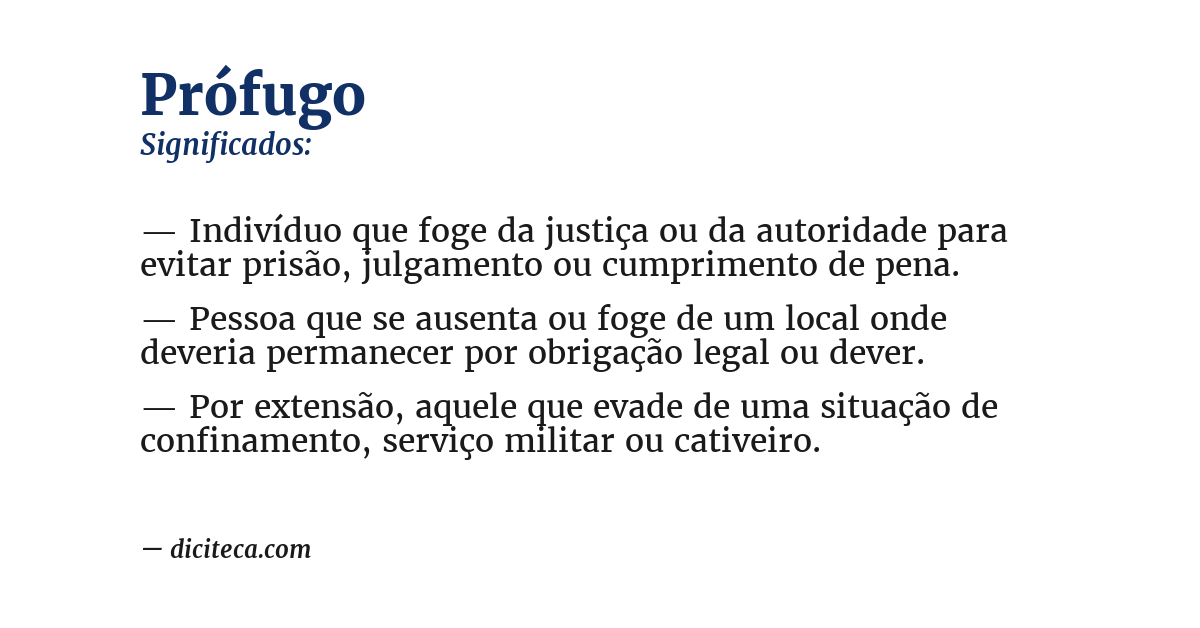 Significado de prófugo