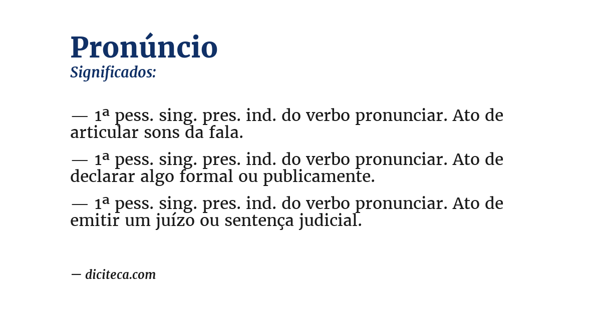 Significado de pronúncio