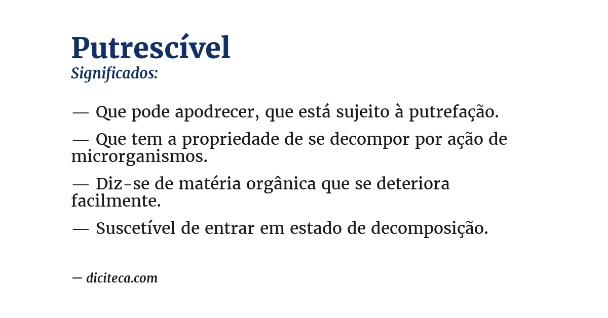 Significado de putrescível