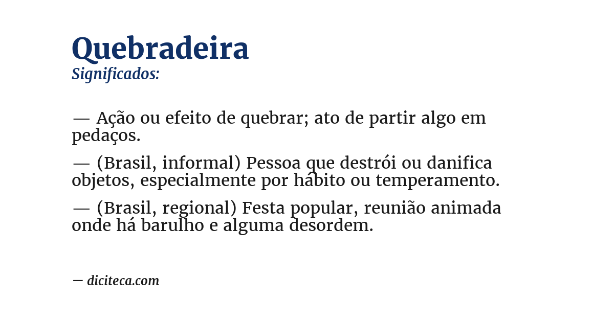 Significado de quebradeira