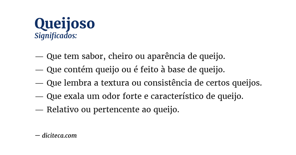 Significado de queijoso