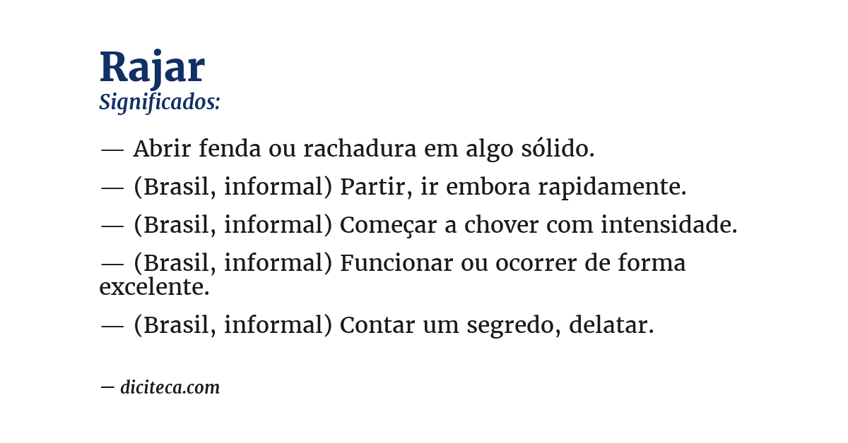 Significado de rajar