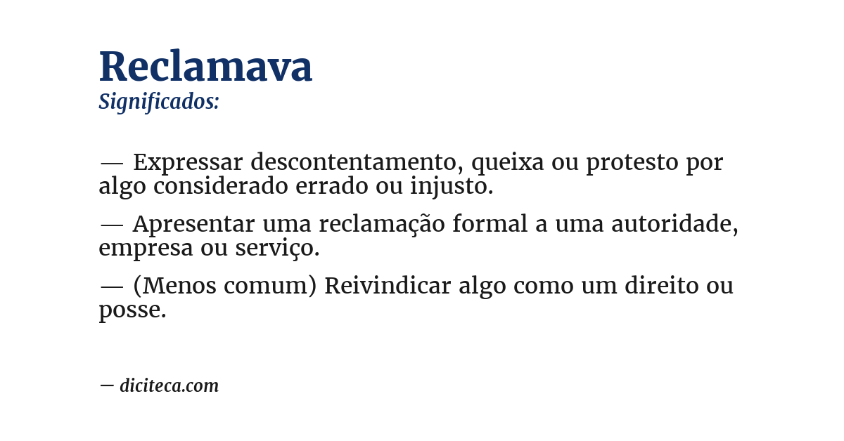 Significado de reclamava
