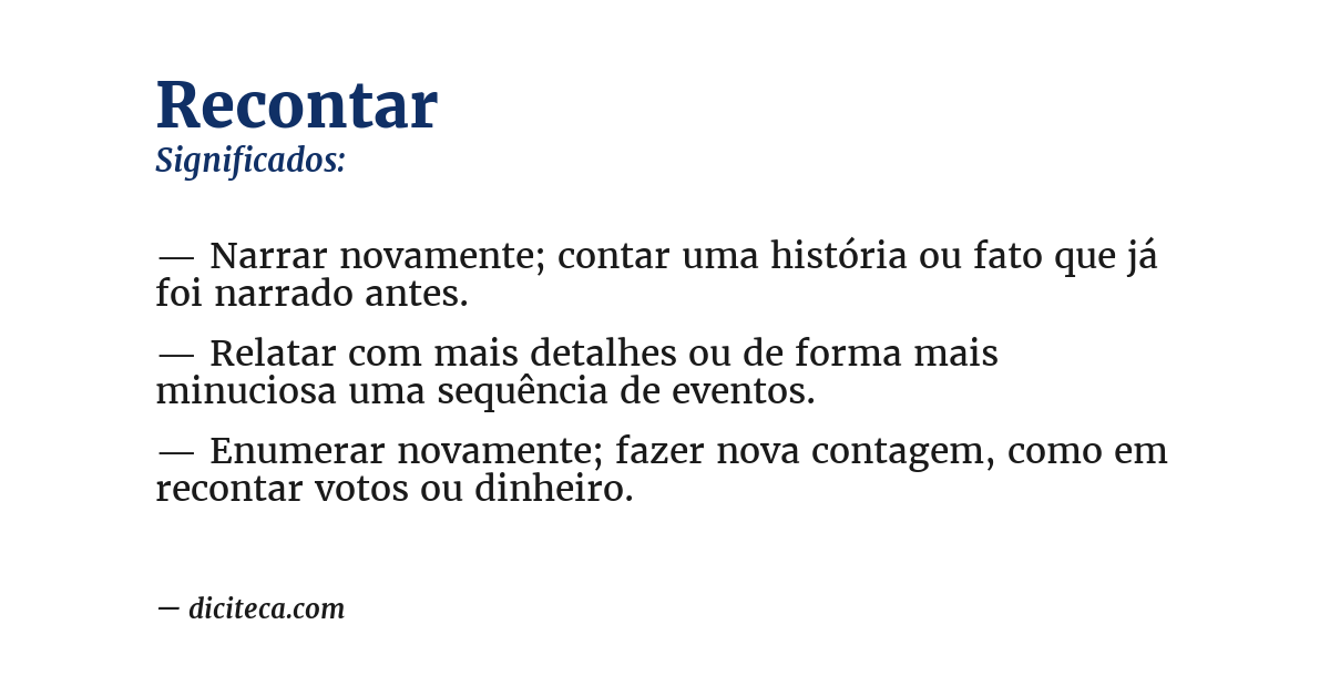 Significado de recontar