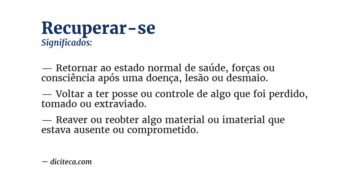 Significado de recuperar-se