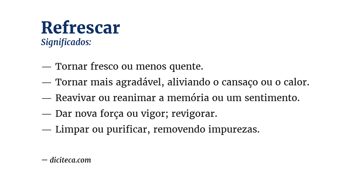 Significado de refrescar