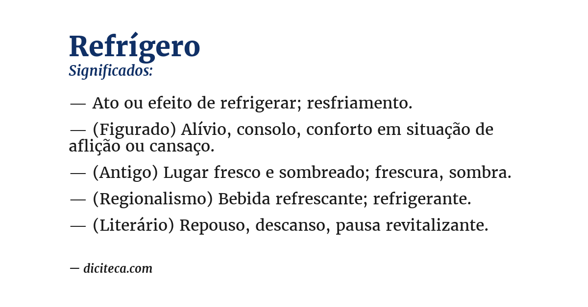 Significado de refrígero