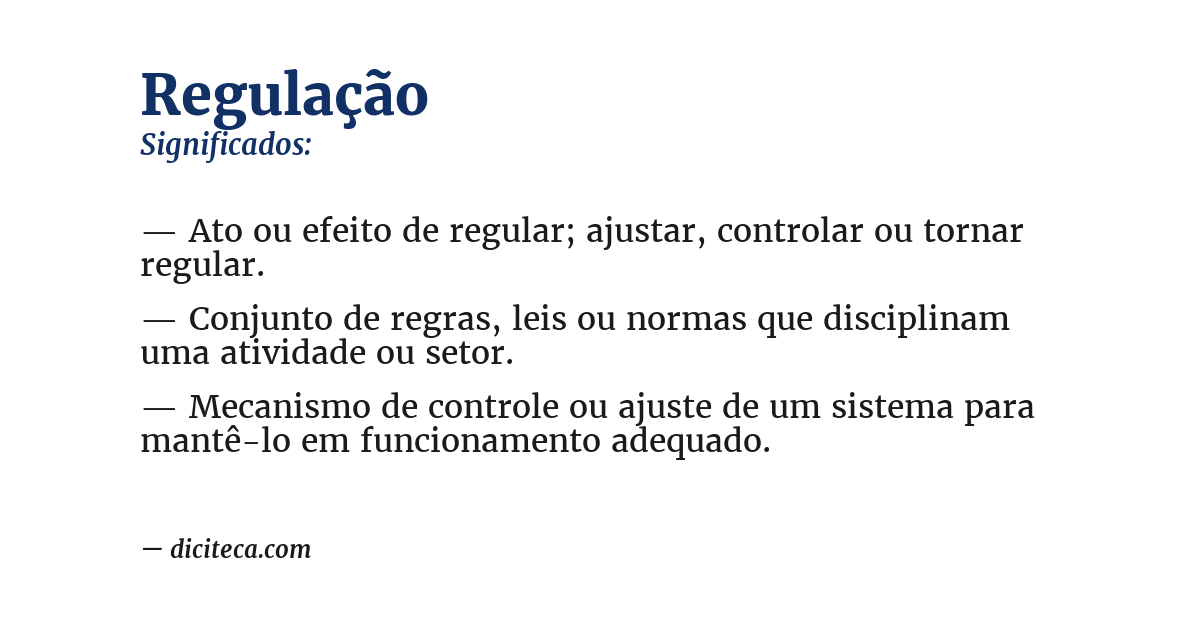 Significado de regulação