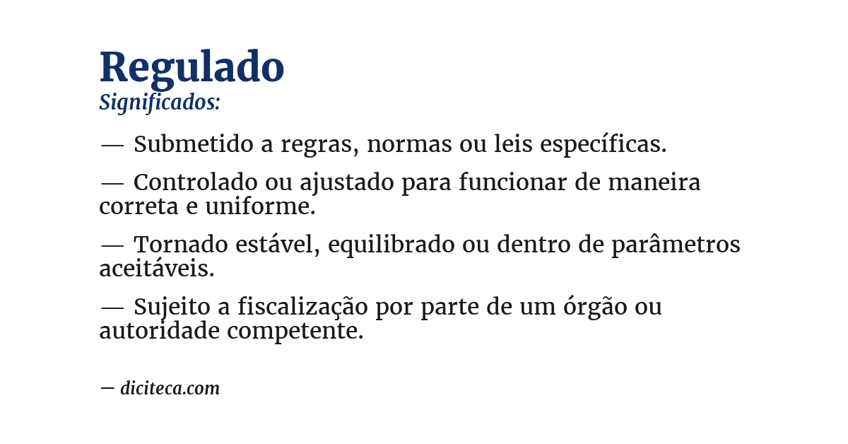 Significado de regulado