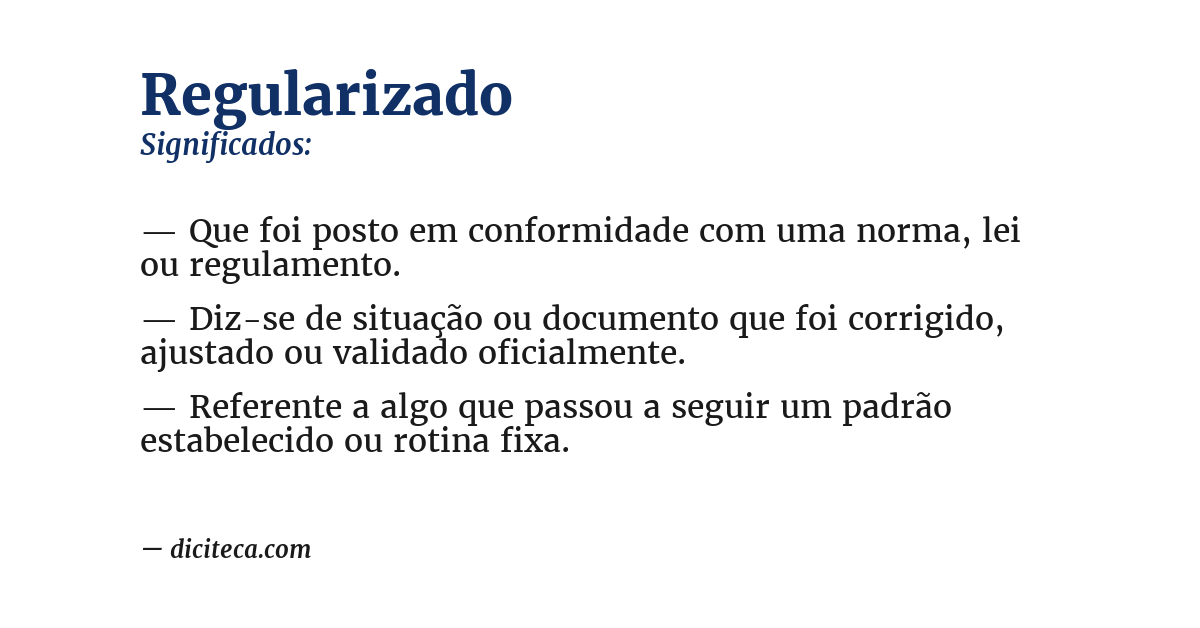 Significado de regularizado