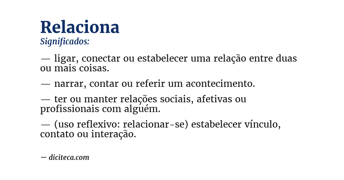 Significado de relaciona