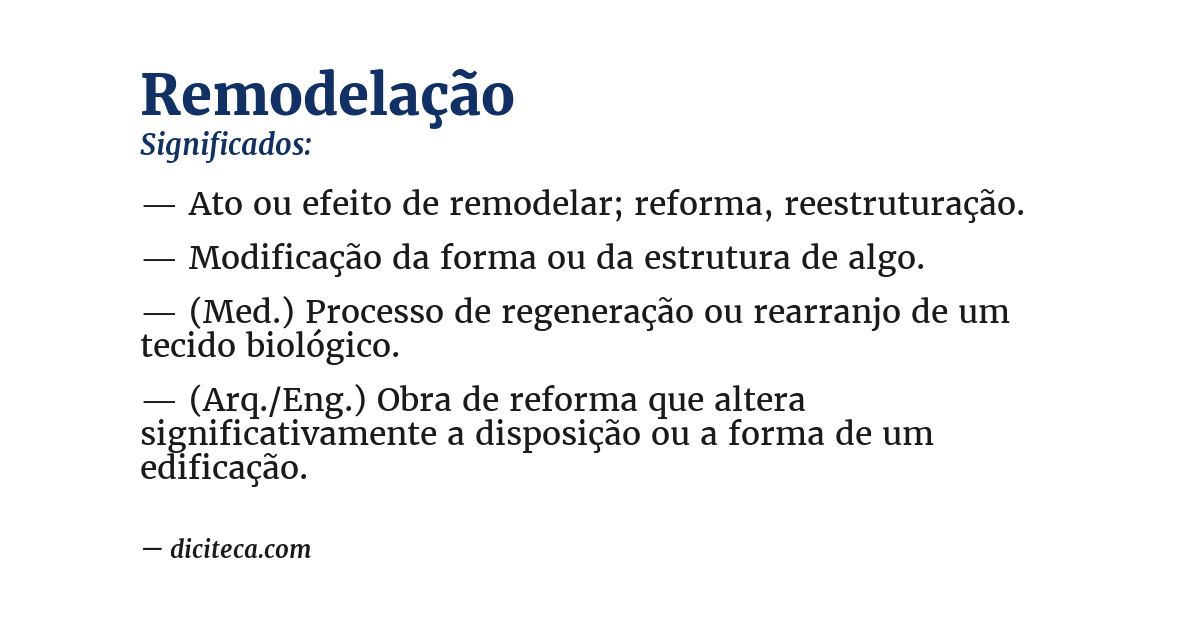 Significado de remodelação